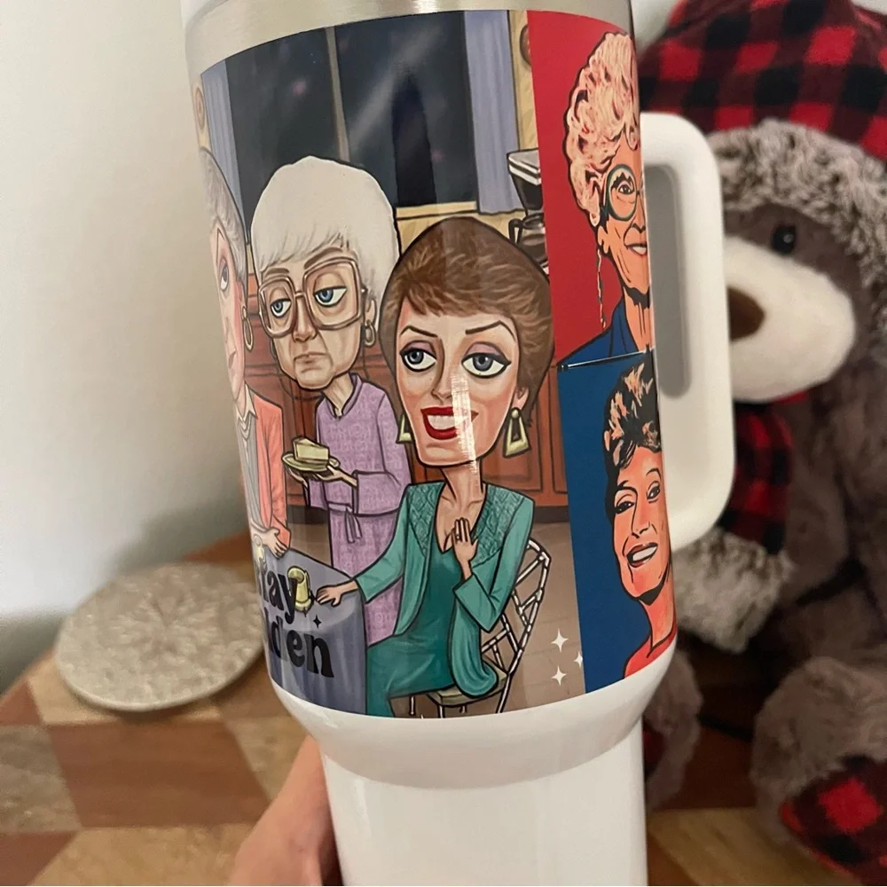 TV Show Golden Girls 40 oz Tumbler/Water bottle/Mug with handle and straw.Birthd - Picture 5 of 8